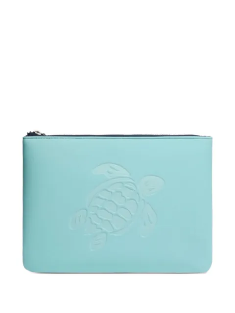 Vilebrequin turtle zip clutch Blue PLLE0137