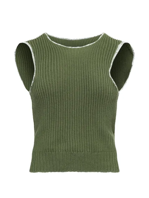 MM6 Maison Margiela ribbed knit sleeveless top Green S62NC0180M13271