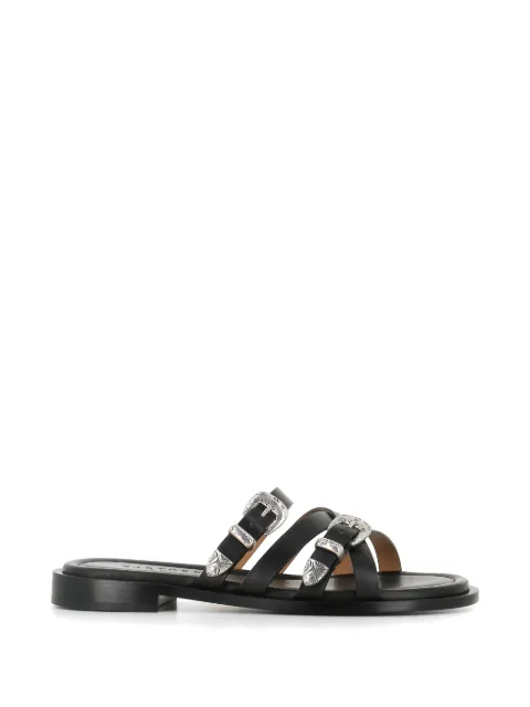 Sartore buckle-strap flat sandals Black SR4916