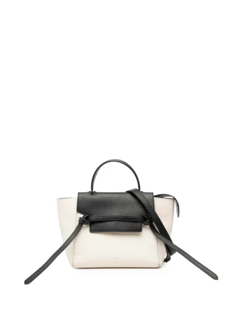 Celine Pre-Owned 2017 Micro Bicolor Leather Belt satchel Black RIP25VQ8K1ASUONB