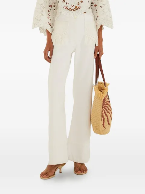 FARM Rio crochet-pockets trousers White 349042