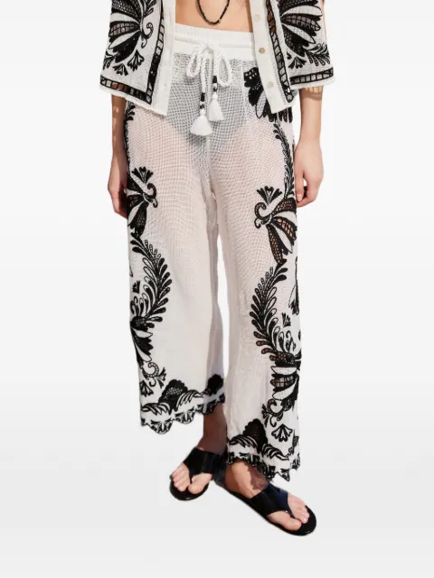 FARM Rio drawstring floral trousers White 260208006