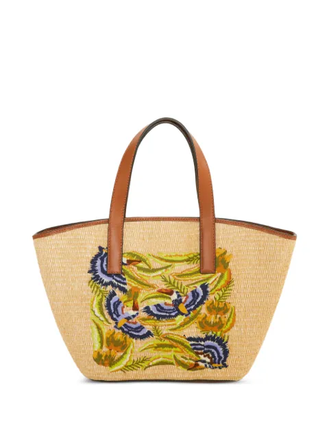 FARM Rio small embroidered tote bag Neutrals 362883