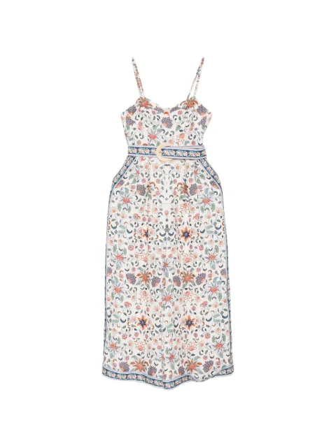 FARM Rio floral belted jumpsuit Neutrals 349597