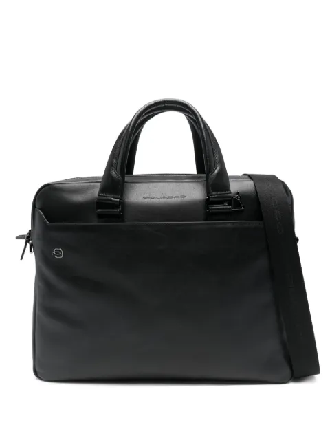 PIQUADRO zip-fastening leather briefcase Black CA3339B3