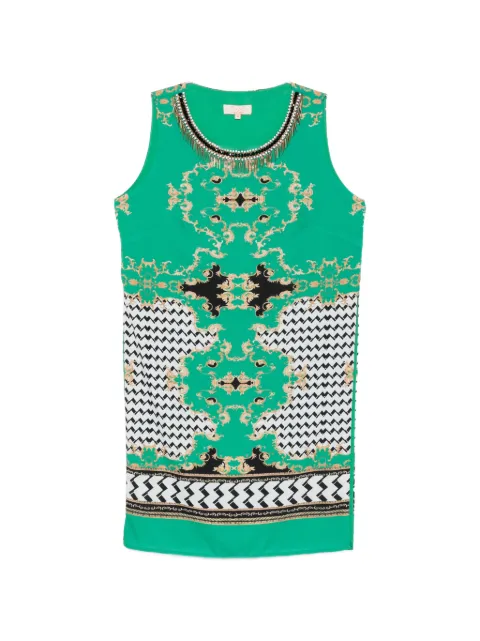 TWINSET bead-embellished baroque-print top Green T3344VERDEBIANCO