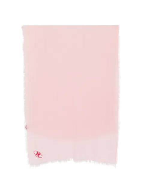 Missoni logo-embroidered frayed scarf Pink SA71PFM0225