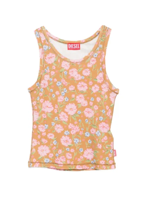 Diesel floral print ribbed top Brown A237920PFBB
