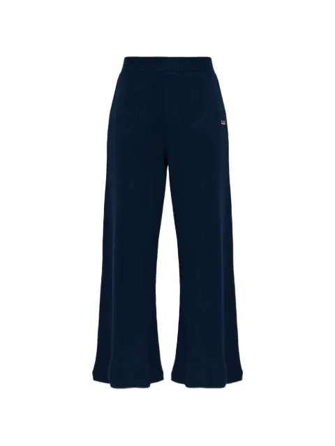 Ea7 Emporio Armani ribbed logo-plaque track pants Blue 7W001030AF12654