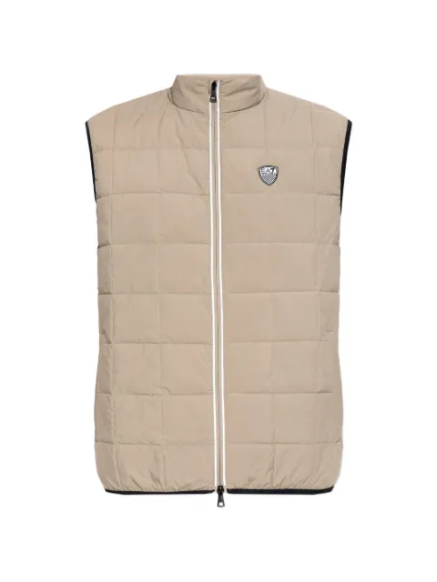 Ea7 Emporio Armani quilted logo-patch gilet Neutrals 7M001512AF21509