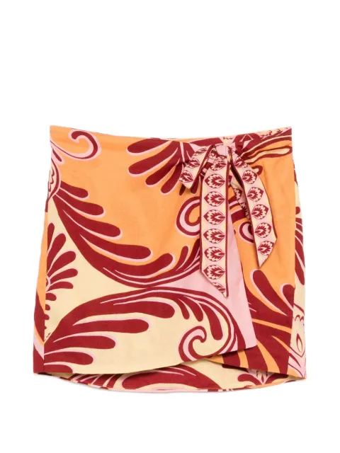 FARM Rio arabesque tie skirt Red 260206003