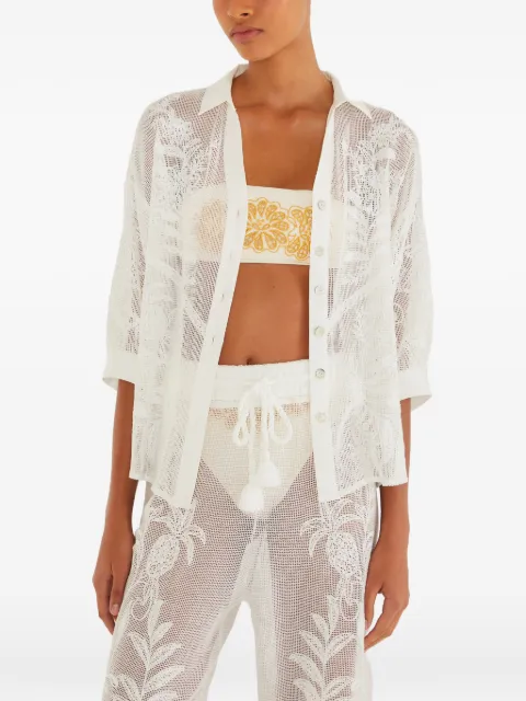 FARM Rio floral buttoned shirt White 260205013