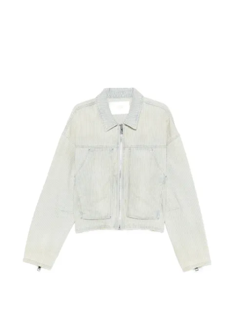 Purple Brand striped zip jacket Neutrals P052