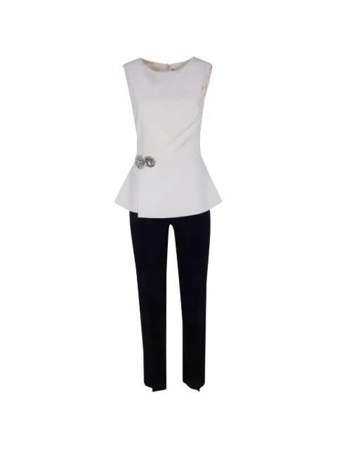 CHIARA BONI La Petite Robe floral-embellished jumpsuit Neutrals TUSUZUEBICBRZPBS
