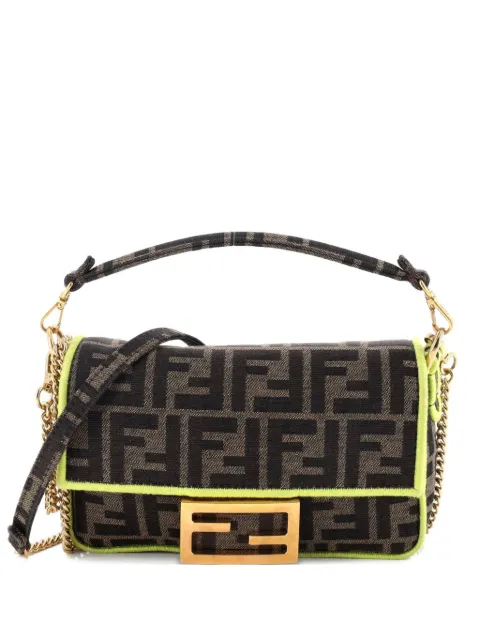 Fendi Pre-Owned Baguette NM Bag Zucca Canvas Mini crossbody bag Brown KH0JKSI9QKJOKJSE