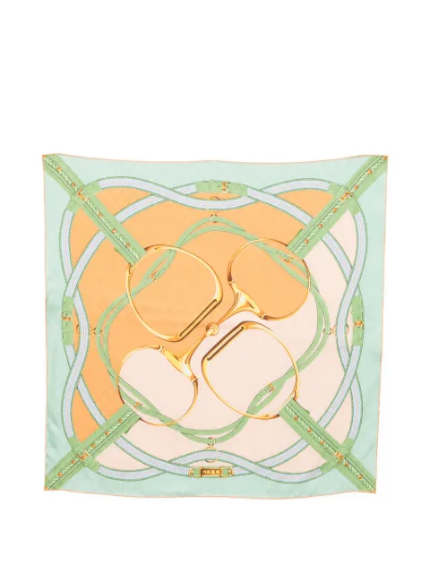 Gucci GG-jacquard silk scarf Green 7671303G009