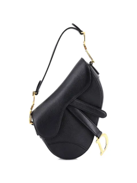 Christian Dior Pre-Owned Saddle Handbag Leather Mini shoulder bag Black LYRHY690A0KHAFYD