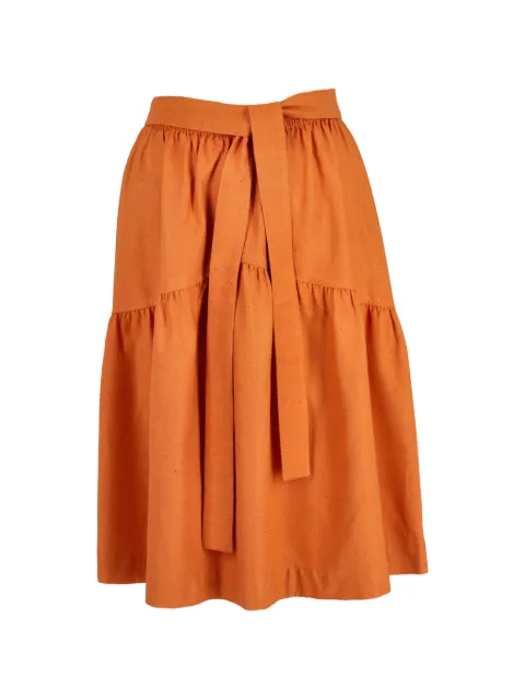 Saint Laurent Pre-Owned flared midi skirt Orange MR260725111