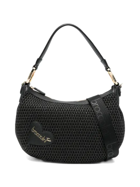 Braccialini Beth Tricot top-zip shoulder bag Black B18872