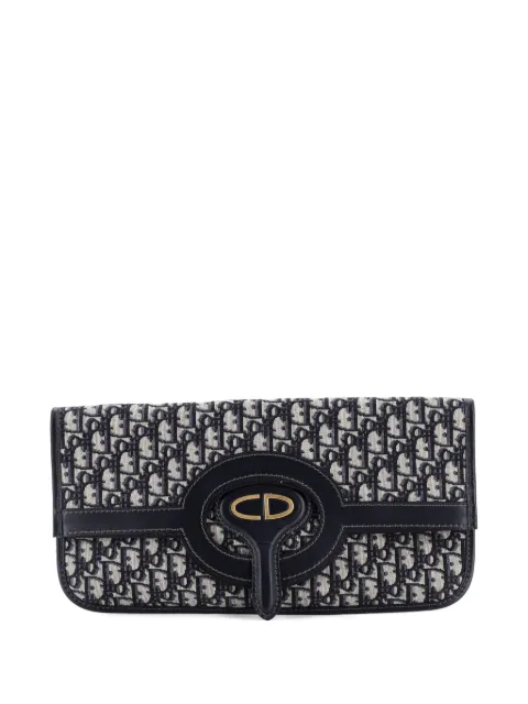 Christian Dior Pre-Owned Fold Over Oblique Canvas clutch bag Blue G0HU4P5T2W5ST0AD