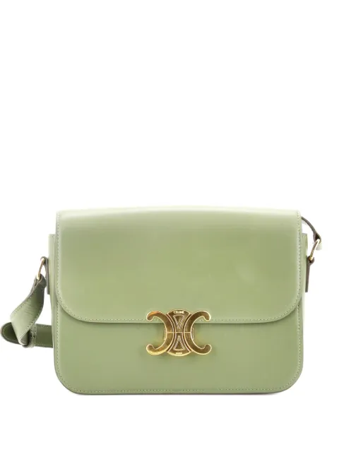 Celine Pre-Owned Triomphe Shoulder Bag Smooth Calfskin Medium crossbody bag Green CSNWXNCLO3D9UF3L