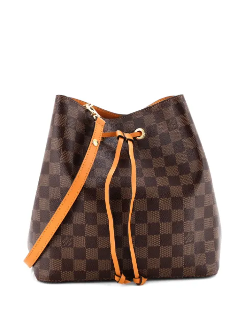 Louis Vuitton Pre-Owned NeoNoe Handbag Damier with Leather MM bucket bag Brown BR65QWY5PZ3J4E7O