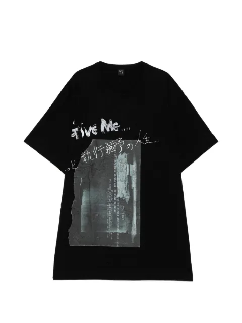 Y's print T-shirt Black YZT69565