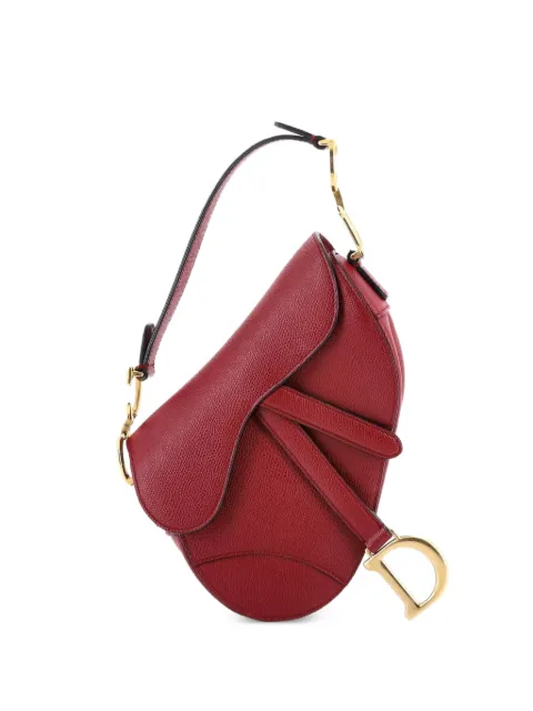 Christian Dior Pre-Owned Saddle Handbag Leather Mini shoulder bag Red D6IU35PDCNRGPBCI