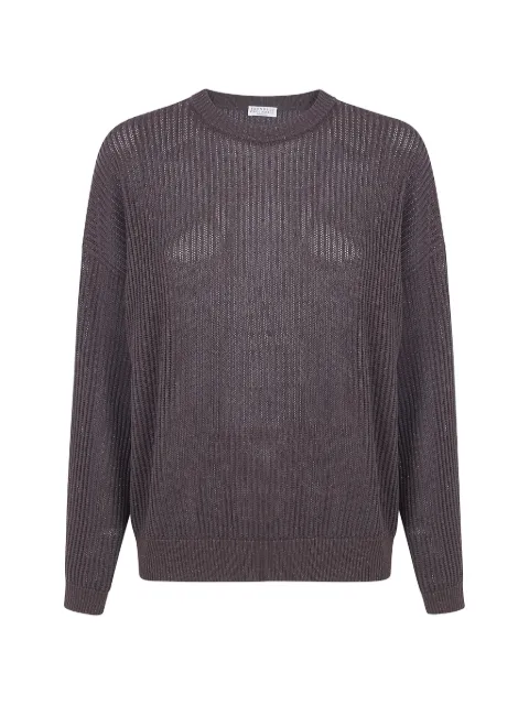 Brunello Cucinelli open-knit sweater Brown MST258300CPA14