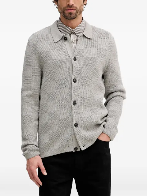 Barbour Falton check button cardigan Grey MKN1701