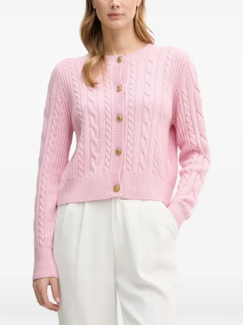 Barbour Elina cable knit button cardigan Pink LKN1732
