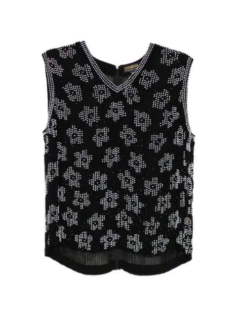 Ashish bead-embellished vest Black T017