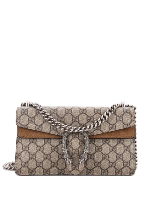 Gucci Pre-Owned Dionysus Bag GG Coated Canvas with Crystal Embellished Metal Small shoulder bag Brown 416Z82RRV9BAEW91