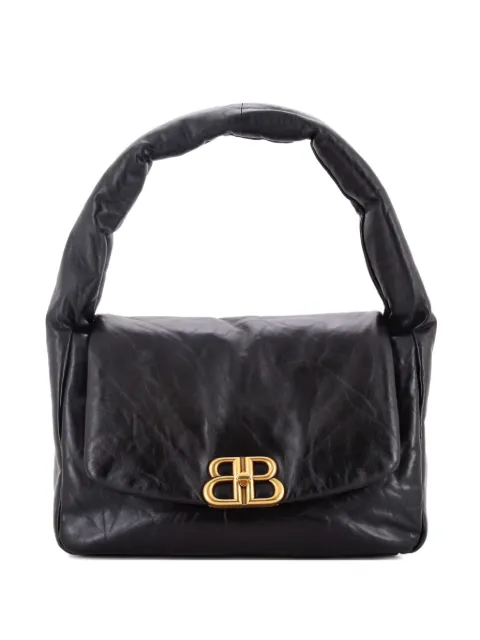 Balenciaga Pre-Owned Monaco Sling Bag Padded Leather Large shoulder bag Black 3LZJA4MZSJMJXJWY