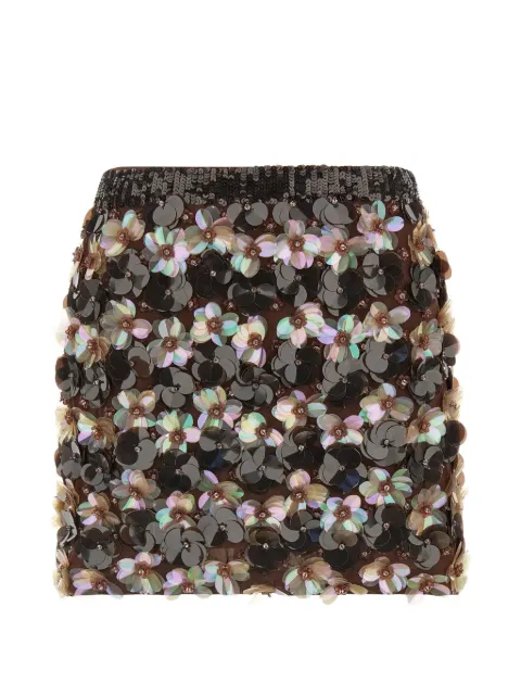 P.A.R.O.S.H. floral-sequins skirt Black D630624GYM808