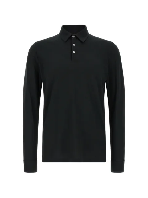 Zanone long-sleeve polo shirt Black 815132ZG380098