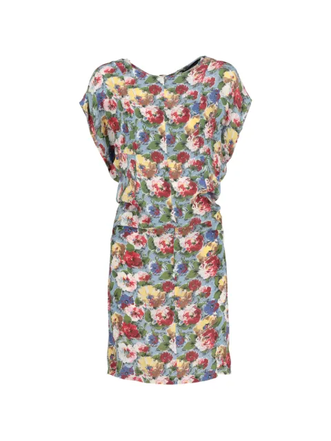 Balenciaga Pre-Owned floral silk mini dress Blue CVM234129