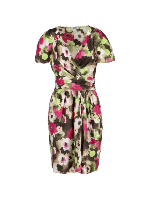 Moschino Pre-Owned floral V-neck mini dress Brown 060320252
