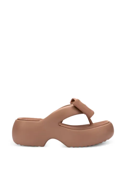 Melissa Free Fuzzy platform bow flip-flops Neutrals 37622