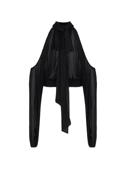 Giuseppe Di Morabito ruched draped silk blouse Black 06PSTO38816301098