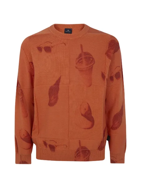 PS Paul Smith printed crew-neck sweater Orange M2R831ZV22683