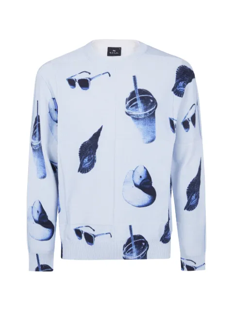 PS Paul Smith Sunbleached Snaps printed sweater Blue M2R831ZV22683