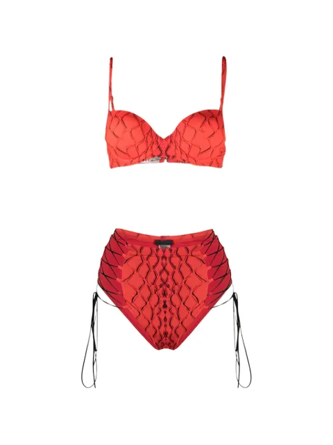 Noire Swimwear snake push-up bikini Red NSW478REDSNAKE