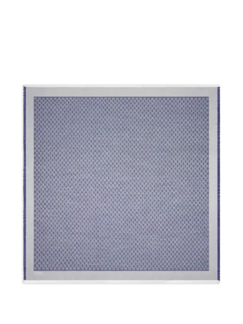 Gucci fringed logo-pattern shawl Blue 8555393GA48