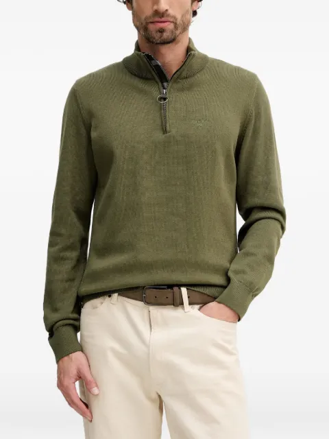 Barbour zip neck sweater Green MKN1074