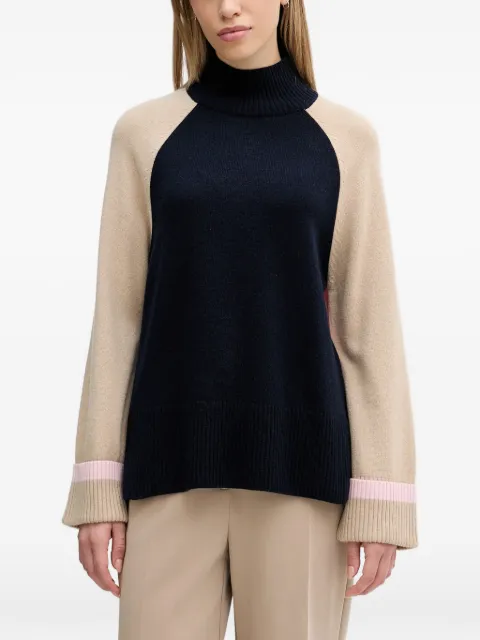 Barbour colour block roll-neck sweater Blue LKN1727