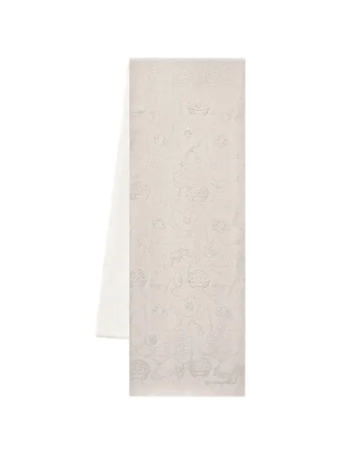 Shanghai Tang Tang patterned silk scarf Neutrals Z5AAS298DW