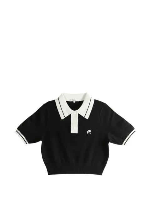 Malbon Golf Mikayla short-sleeves collared polo top Black MW0043