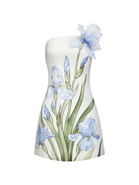 JW Pei floral one-shoulder dress White DS14062