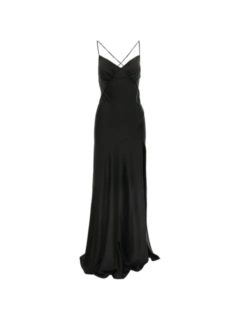 ROSERRY Seville front-slit dress Black SEVILLESATIN